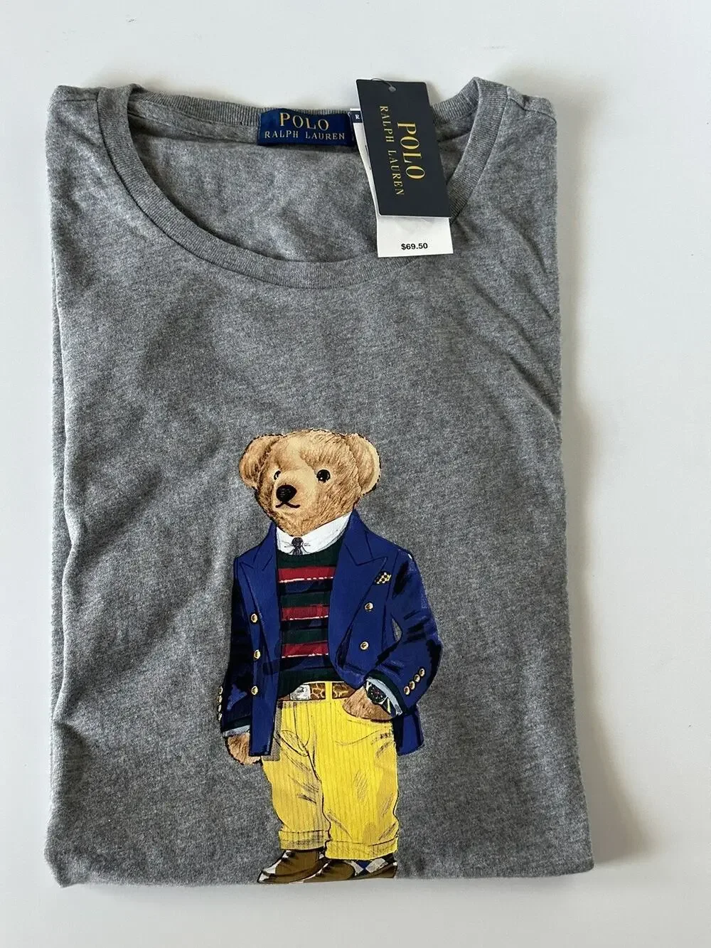 Polo Ralph Lauren Bear Cotton T-Shirt Gray 2XL/2TG NWT